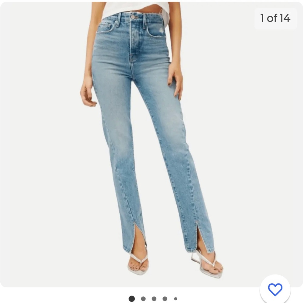 Good American good boy long twisted slit jean